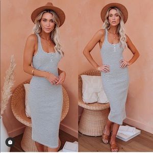 Black and white midi dress